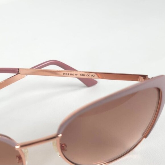 OSCAR DE LA RENTA OSS3077F 780 CE#2 Rose Gold Mauve Cat Eye Sunglasses Hard Case